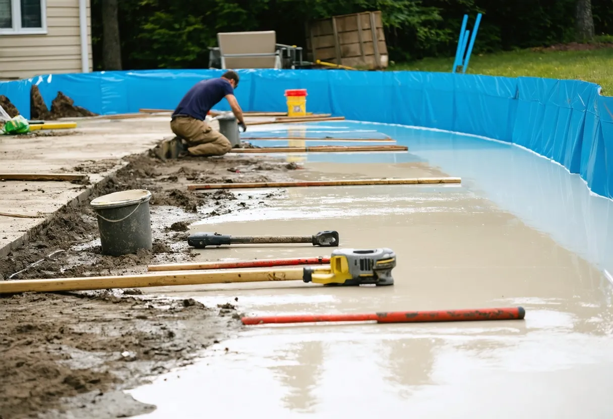 Fiberglass pool installation greenville sc in Greenville